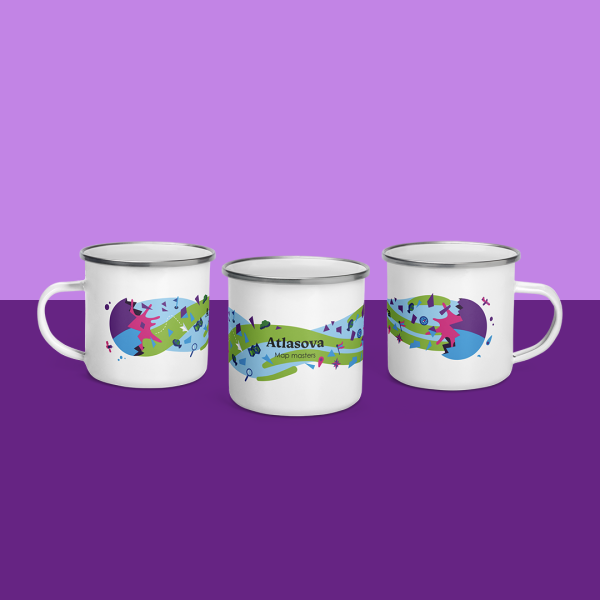 Enamel mug exploding world – Image 4