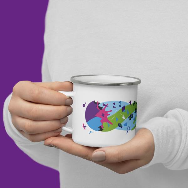 Enamel mug exploding world – Image 2