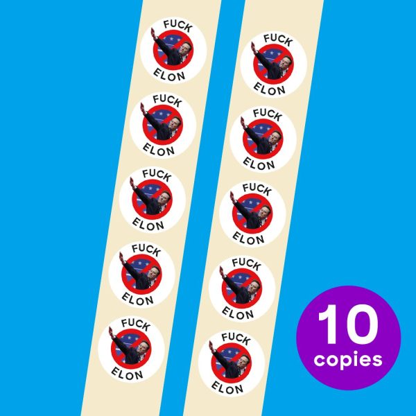 10x sticker - Fuck Elon - immagine 2